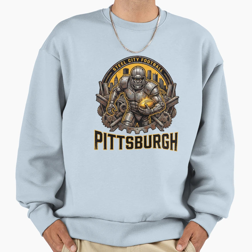 Pittsburgh Football Steel City Sweatshirt - Aesthetic Graphic Men Women - T-Shirt, Sweatshirt, Hoodie
