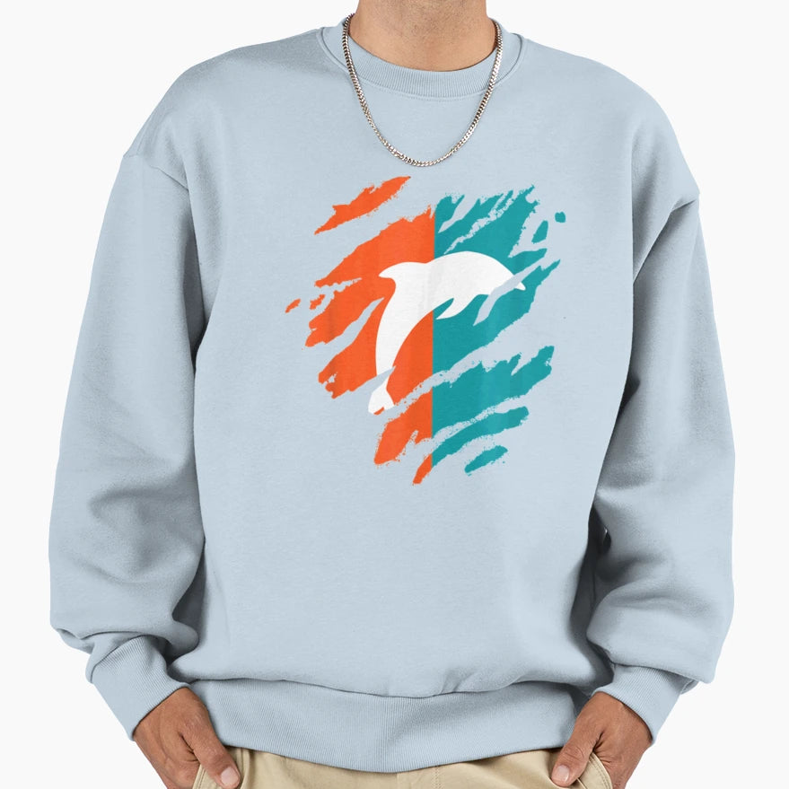 Mens Miami Dolphin Florida Fans Sweatshirt - Aesthetic Graphic for Adults - T-Shirt, Sweatshirt, Hoodie