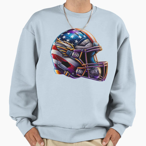 American Football Helmet Colors Flag Sweatshirt - Novelty Apparel Unisex - T-Shirt, Sweatshirt, Hoodie