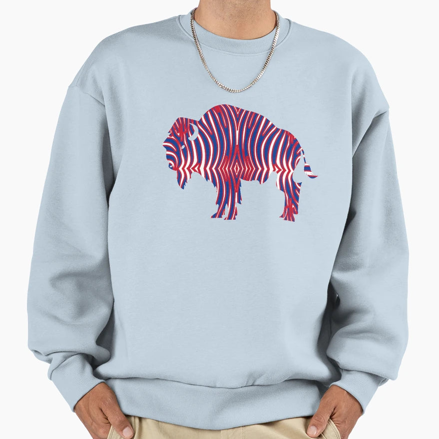 Zebra Stripe Buffalo New York Sweatshirt - Aesthetic Graphic for Adults - T-Shirt, Sweatshirt, Hoodie