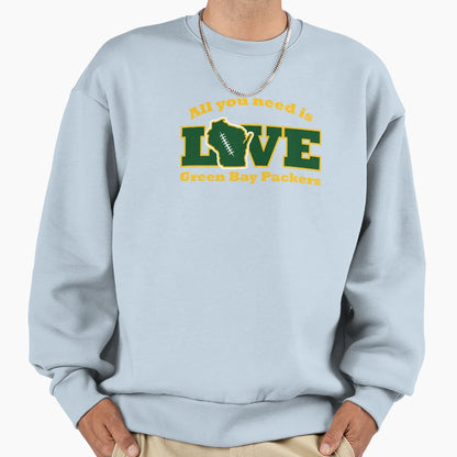 Love Football Green Bay Packers Sweatshirt - Trendy Graphic Men Women - T-Shirt, Sweatshirt, Hoodie