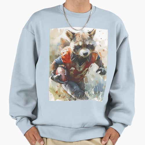Racoon As American Football Player Sweatshirt - Graphic Print Unisex - T-Shirt, Sweatshirt, Hoodie