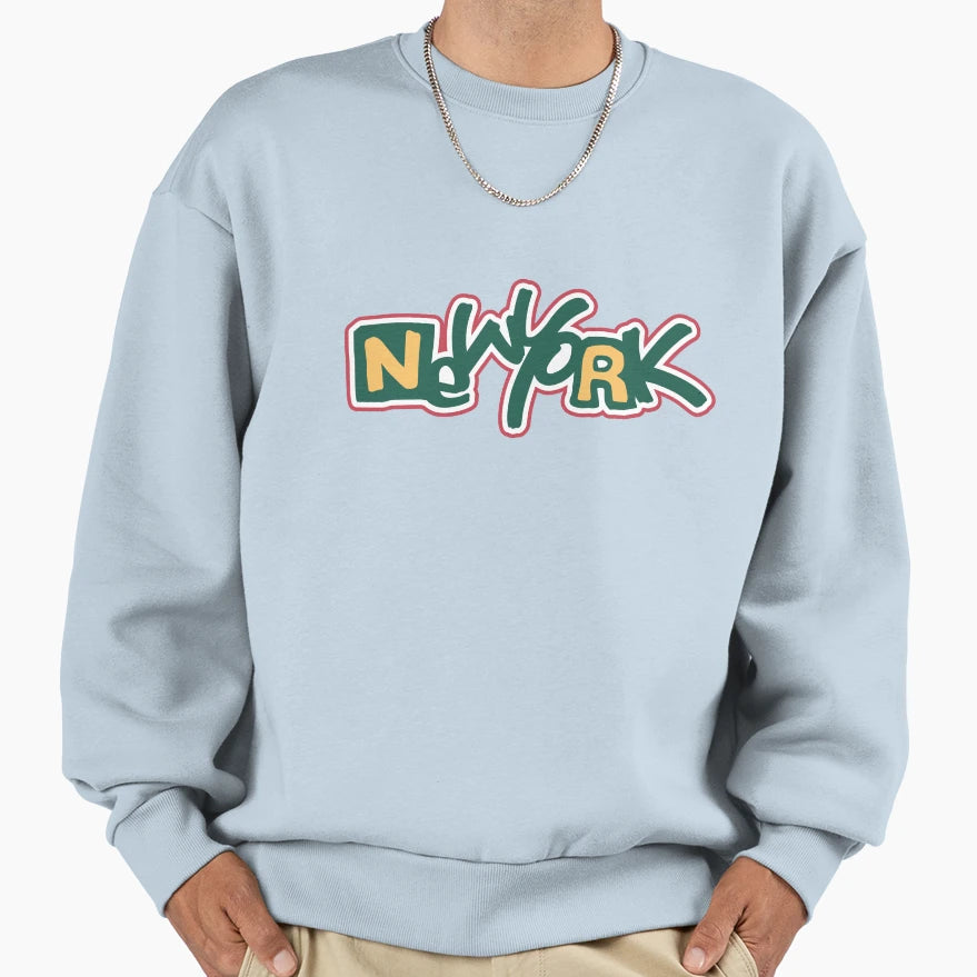 Nyc New York City Calligraphy Sweatshirt - Aesthetic Graphic Unisex - T-Shirt, Sweatshirt, Hoodie