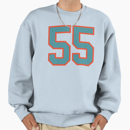 55 Number Aqua Orange Lucky Sports Sweatshirt - Fun Novelty Design Unisex - T-Shirt, Sweatshirt, Hoodie