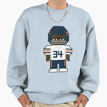 Pixel White 34 Walter Payton Sweatshirt - Minimalist Print Men Women - T-Shirt, Sweatshirt, Hoodie