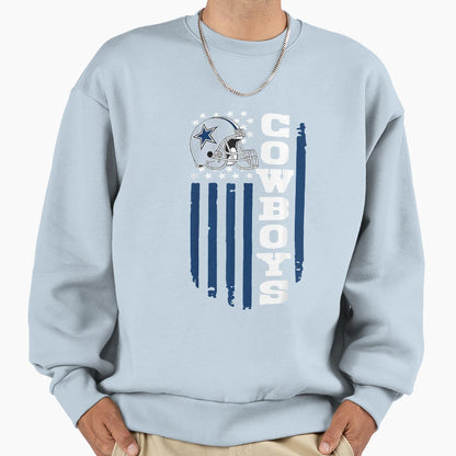 Dallas Fan Cow 4Th July America Flag Sweatshirt - Custom Art Print Unisex - T-Shirt, Sweatshirt, Hoodie