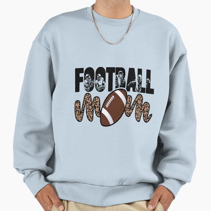 Football Mom Leopard Funny Sweatshirt - Streetwear Style for Adults - T-Shirt, Sweatshirt, Hoodie