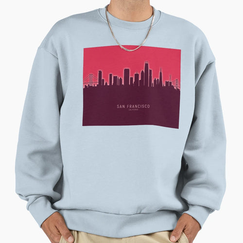 San Francisco California Skyline Sweatshirt - Minimalist Print Unisex - T-Shirt, Sweatshirt, Hoodie