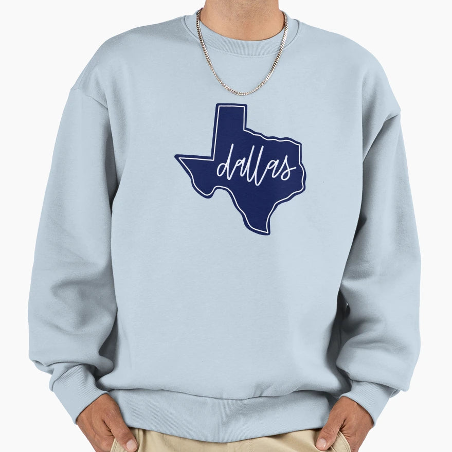 Dallas Texas Sweatshirt - Novelty Apparel for Adults - T-Shirt, Sweatshirt, Hoodie