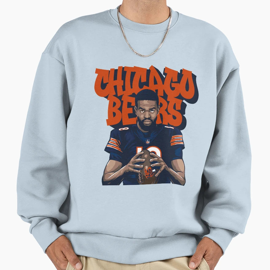 CW Chicago Bears Orange Graffiti Text Sweatshirt - Streetwear Style Unisex - T-Shirt, Sweatshirt, Hoodie