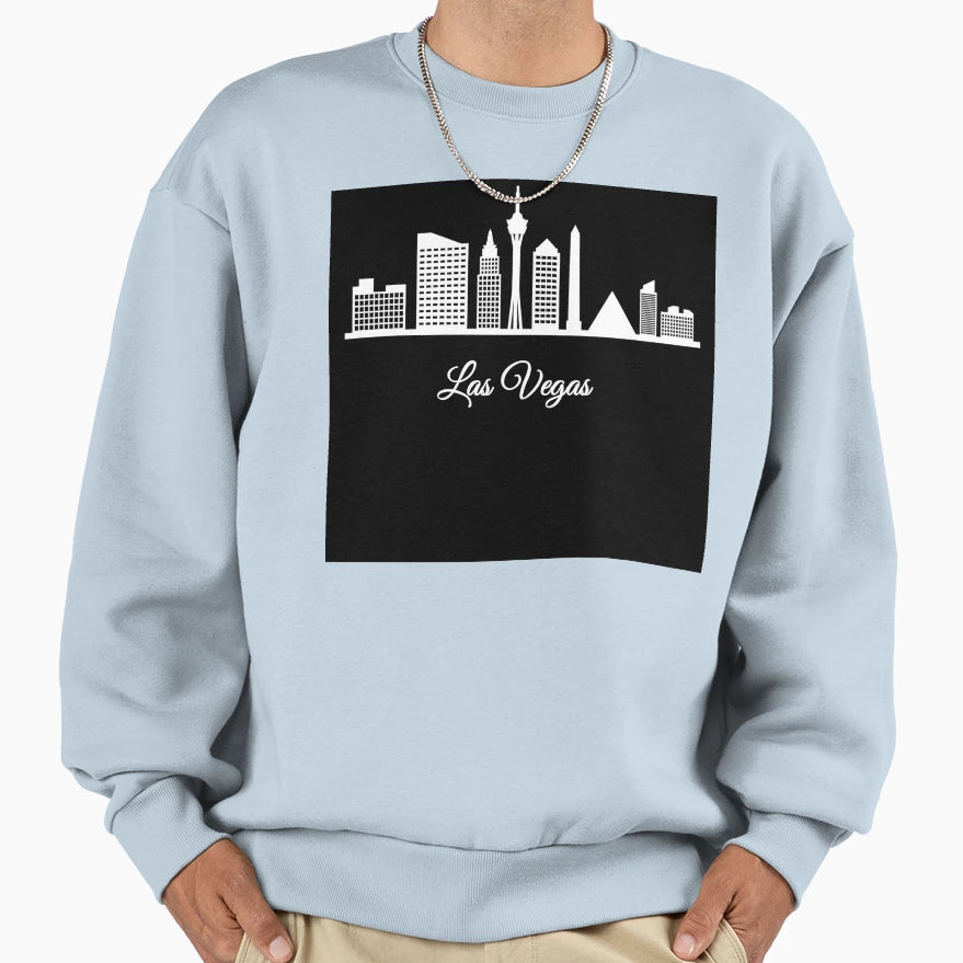 Cityscape Silhouette Las Vegas Sweatshirt - Novelty Apparel for Adults - T-Shirt, Sweatshirt, Hoodie