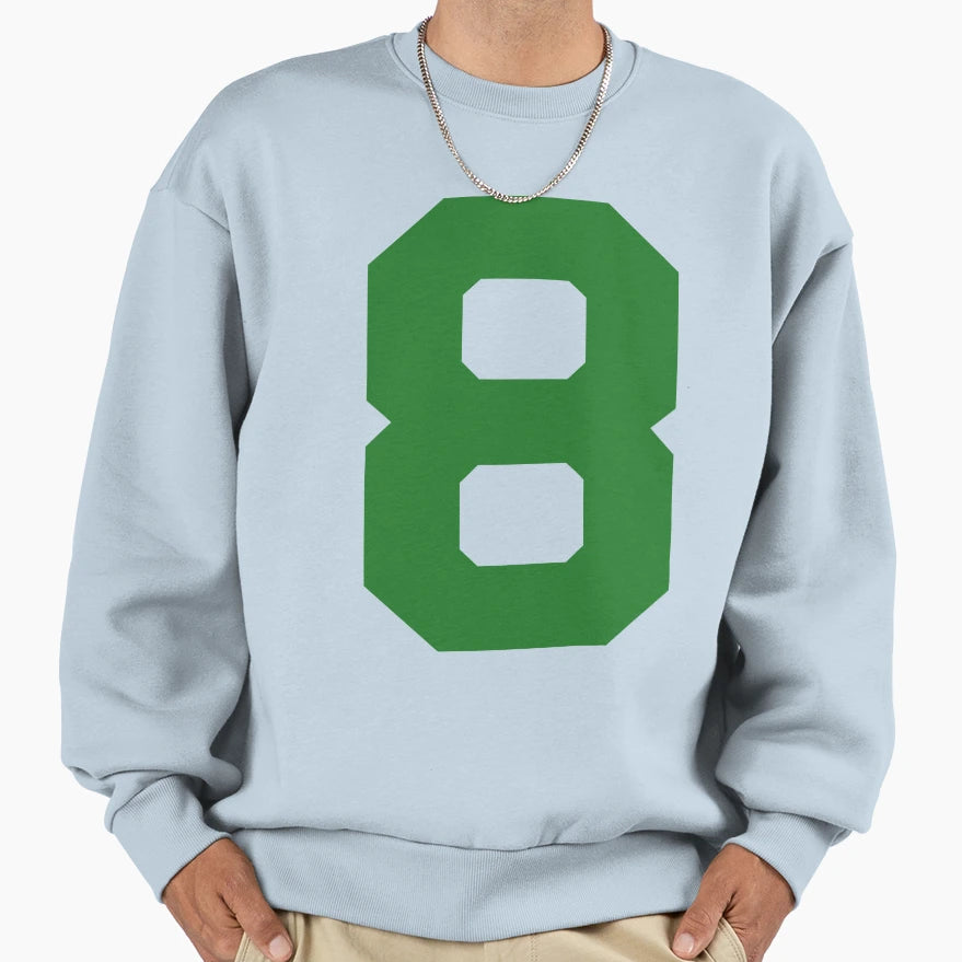 Number 8 Green Eight Sports Number Sweatshirt - Minimalist Print Men Women - T-Shirt, Sweatshirt, Hoodie
