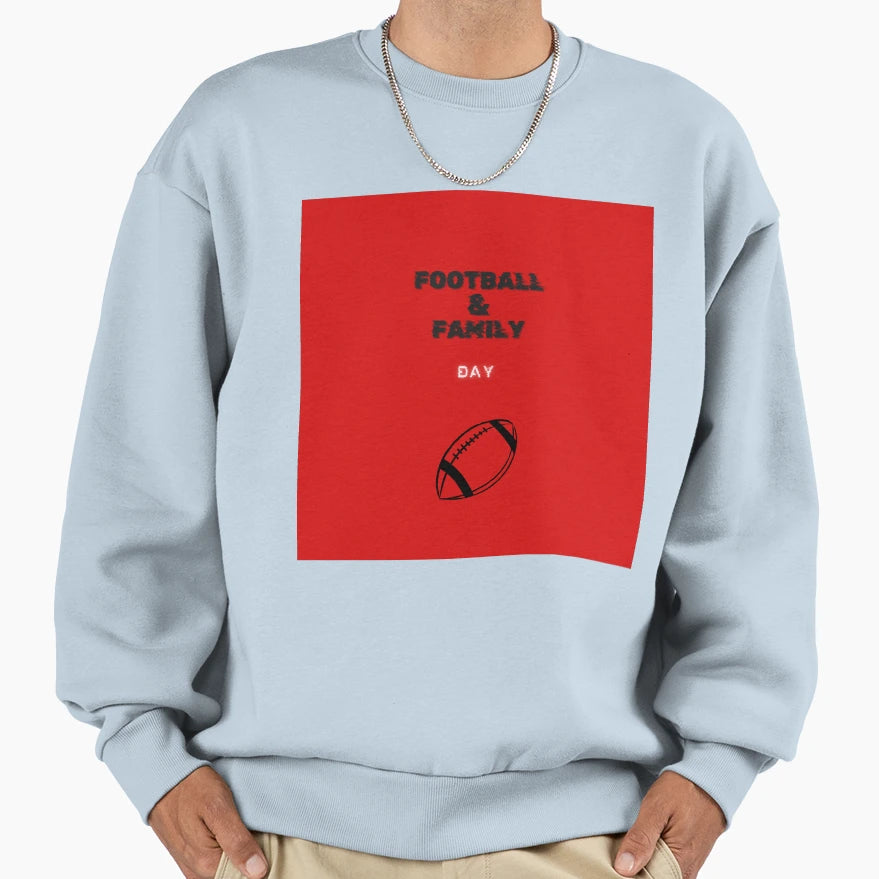 Football Family Red Sweatshirt - Graphic Print Unisex - T-Shirt, Sweatshirt, Hoodie