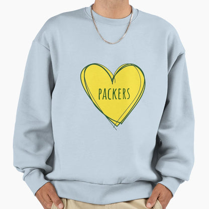 Packers Heart Sweatshirt - Graphic Print Unisex - T-Shirt, Sweatshirt, Hoodie