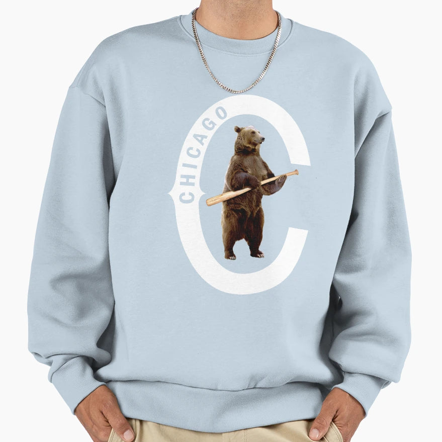 Bear Bat White Logo Sweatshirt - Graphic Print Unisex - T-Shirt, Sweatshirt, Hoodie