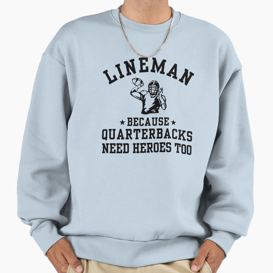 Funny American Football Player Sweatshirt - Minimalist Print for Adults - T-Shirt, Sweatshirt, Hoodie
