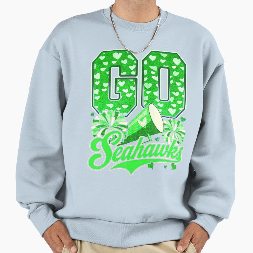 Sea Hawks High School Spirit Sweatshirt - Casual Everyday Wear Men Women - T-Shirt, Sweatshirt, Hoodie