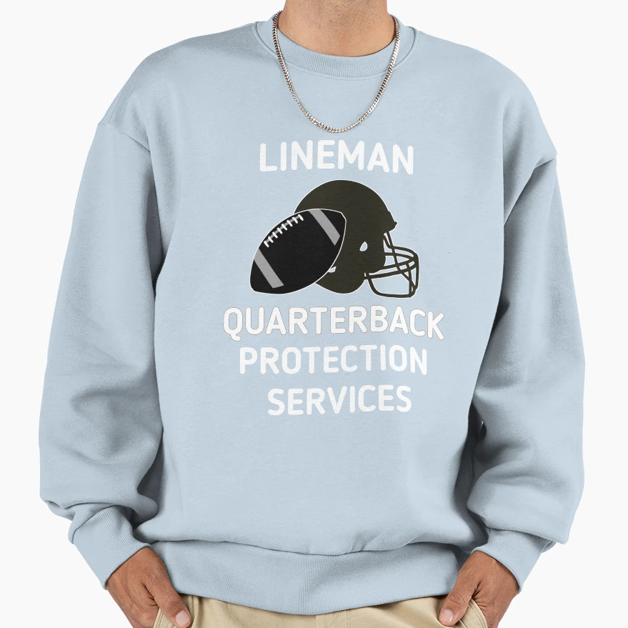 Funny Lineman Quarterback Security Sweatshirt - Custom Art Print for Adults - T-Shirt, Sweatshirt, Hoodie