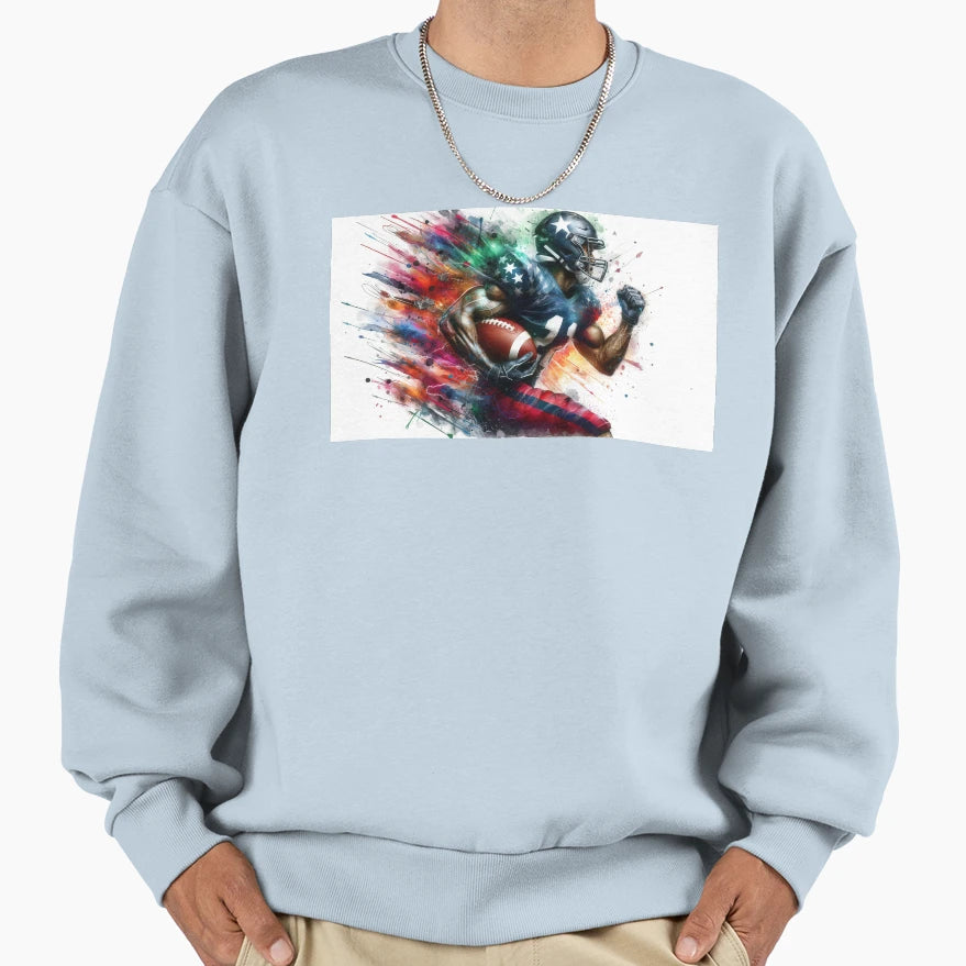 American Football Player Watercolor Sweatshirt - Minimalist Print Unisex - T-Shirt, Sweatshirt, Hoodie