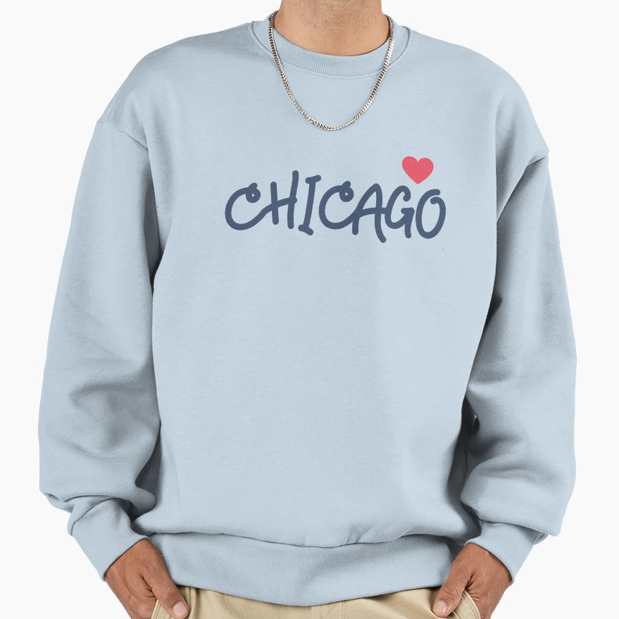 Chicago Love Sweatshirt - Unique Graphic Men Women - T-Shirt, Sweatshirt, Hoodie
