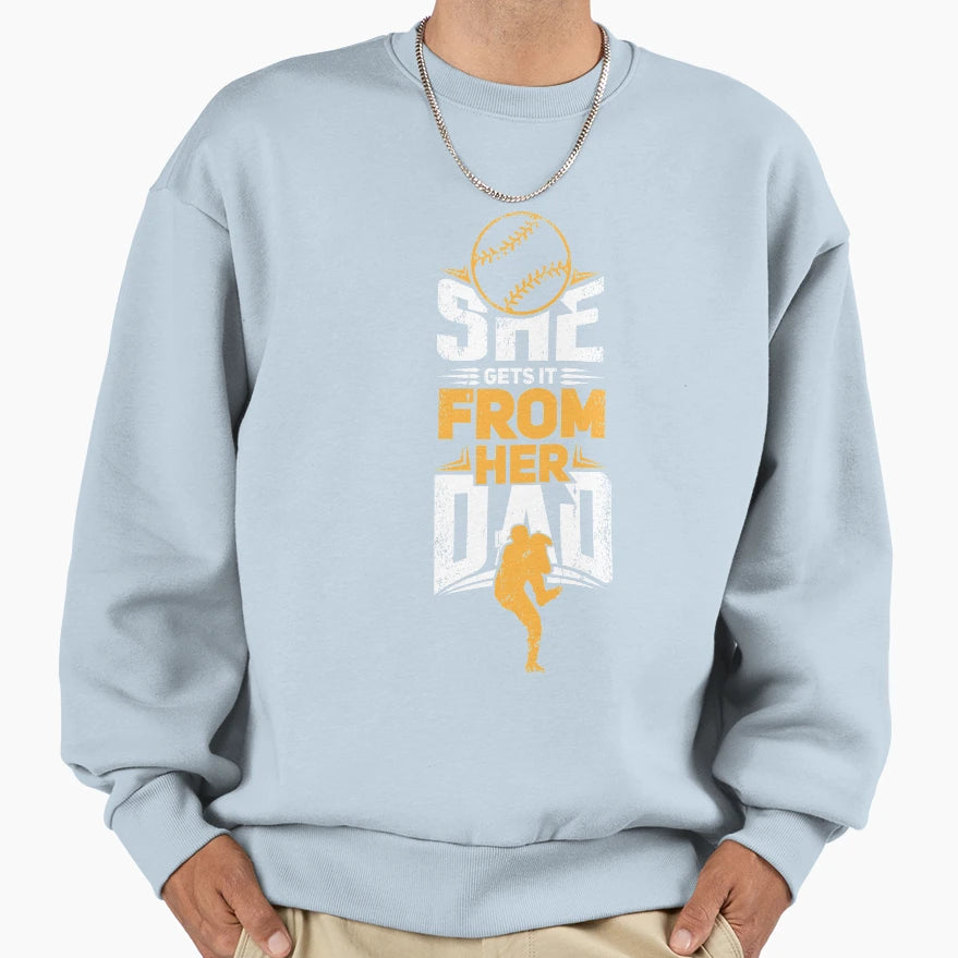Softball Dad Sweatshirt - Trendy Graphic for Adults - T-Shirt, Sweatshirt, Hoodie