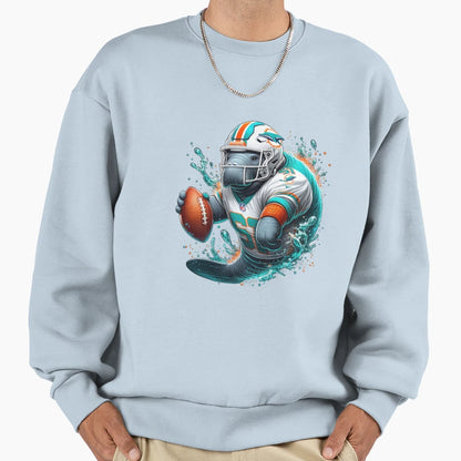 Funny Manatee Miami Dolphins Uniform Sweatshirt - Streetwear Style Unisex - T-Shirt, Sweatshirt, Hoodie
