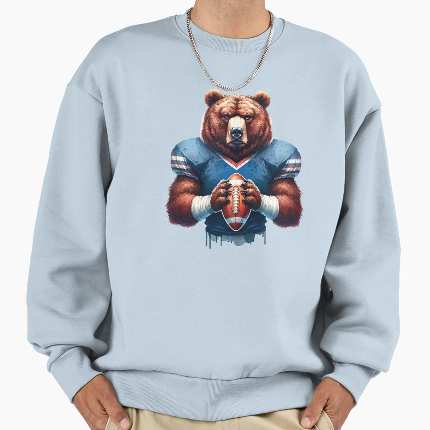Bear Amarican Football Sweatshirt - Casual Everyday Wear for Adults - T-Shirt, Sweatshirt, Hoodie