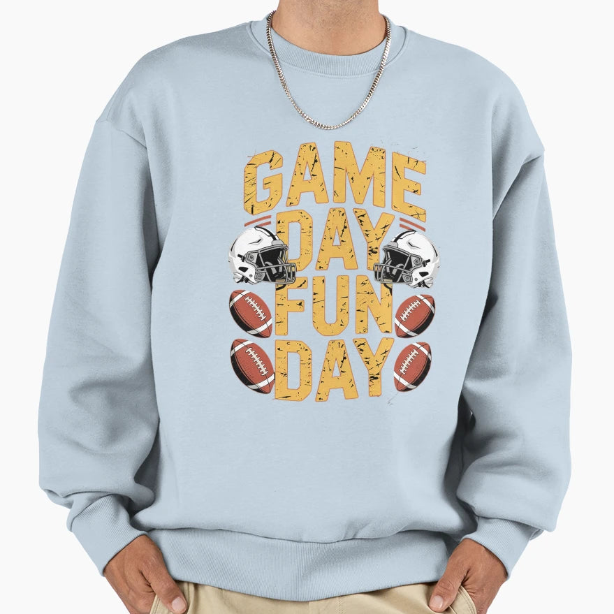 Game Day Fun Day American Football Sweatshirt - Trendy Graphic for Adults - T-Shirt, Sweatshirt, Hoodie