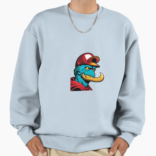 Cartoon Baseball Cap And Uniform Sweatshirt - Minimalist Print for Adults - T-Shirt, Sweatshirt, Hoodie
