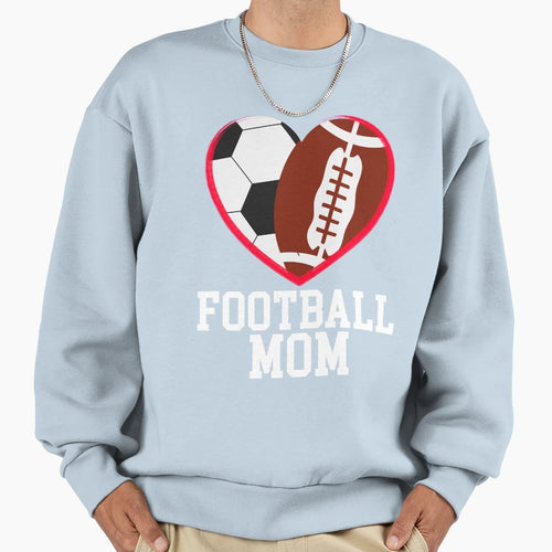 Soccer Mom Football Baller Heart Shape Sweatshirt - Minimalist Print Unisex - T-Shirt, Sweatshirt, Hoodie