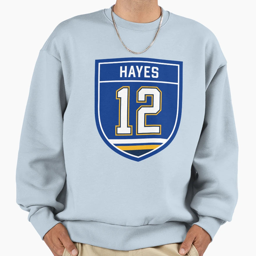 Kevin Hayes St Louis 12 Emblem Sweatshirt - Aesthetic Graphic for Adults - T-Shirt, Sweatshirt, Hoodie