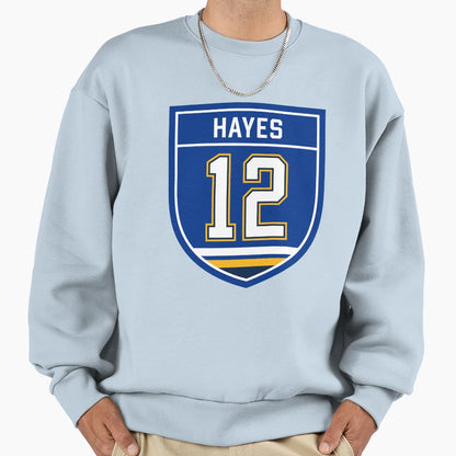 Kevin Hayes St Louis 12 Emblem Sweatshirt - Aesthetic Graphic for Adults - T-Shirt, Sweatshirt, Hoodie