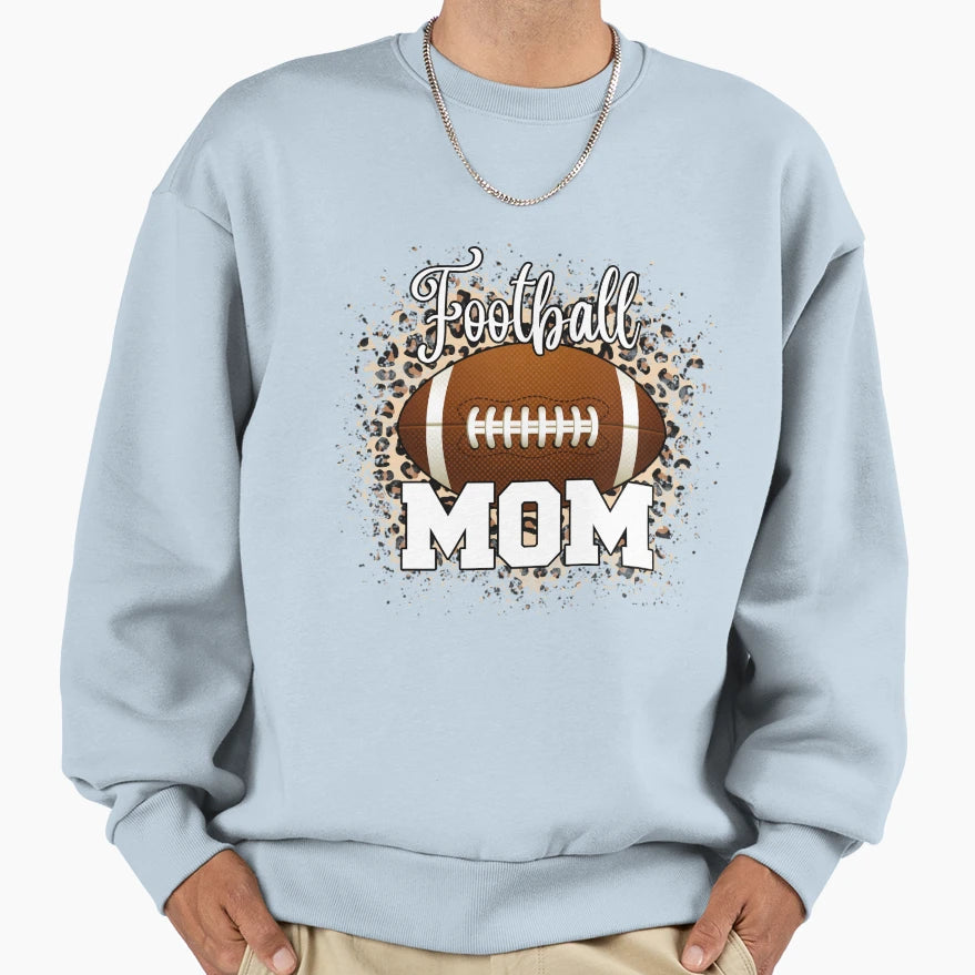Football Mom Leopard Mothers Day Sweatshirt - Trendy Graphic Men Women - T-Shirt, Sweatshirt, Hoodie