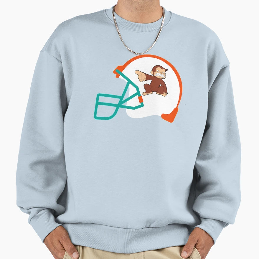 Furious George Helmet Sweatshirt - Fun Novelty Design Unisex - T-Shirt, Sweatshirt, Hoodie