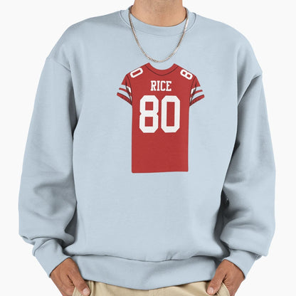 Jerry Rice 80 Jersey Sweatshirt - Streetwear Style for Adults - T-Shirt, Sweatshirt, Hoodie