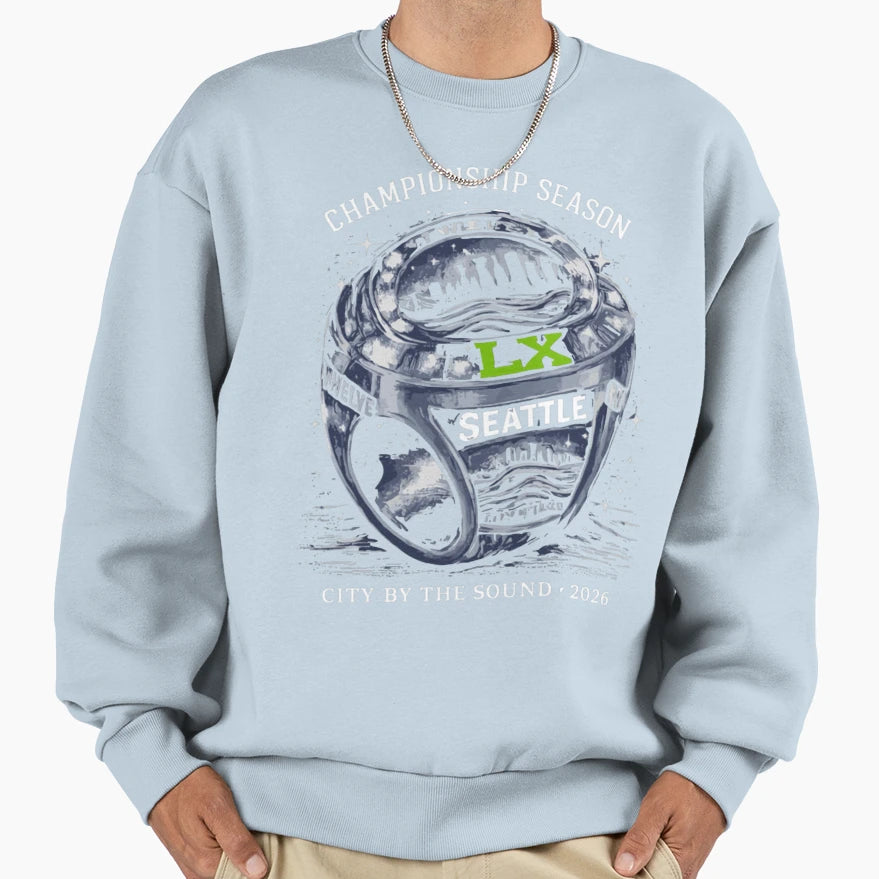 Seattle Seahawks Super Bowl 2026 Sweatshirt - Minimalist Print for Adults - T-Shirt, Sweatshirt, Hoodie