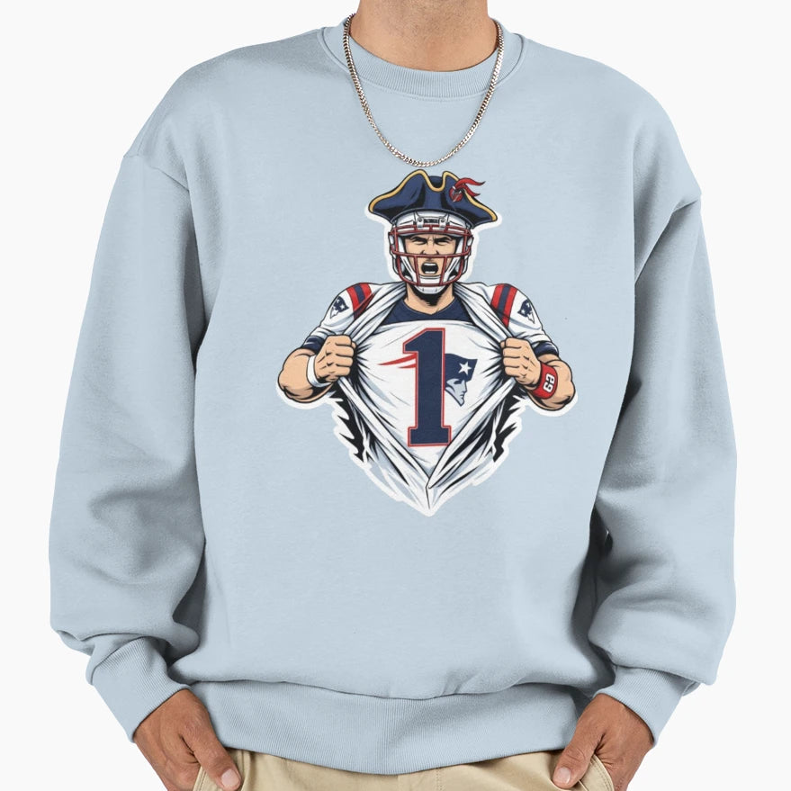 Patriots No 1 Power Reveal Sweatshirt - Minimalist Print Unisex - T-Shirt, Sweatshirt, Hoodie
