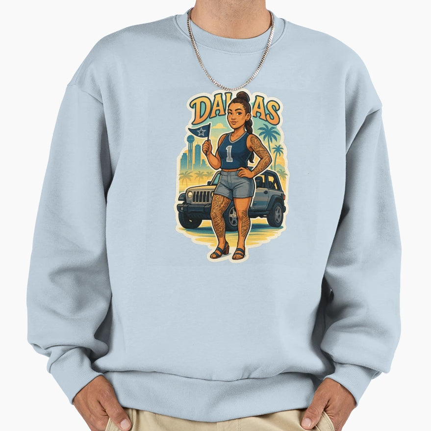 Dallas Cowboys Fan Aloha From Sweatshirt - Fun Novelty Design for Adults - T-Shirt, Sweatshirt, Hoodie