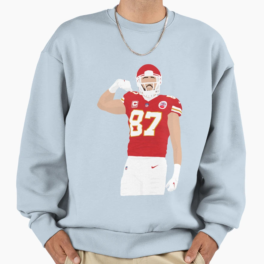 TK Football Illustration Sweatshirt - Casual Everyday Wear Men Women - T-Shirt, Sweatshirt, Hoodie