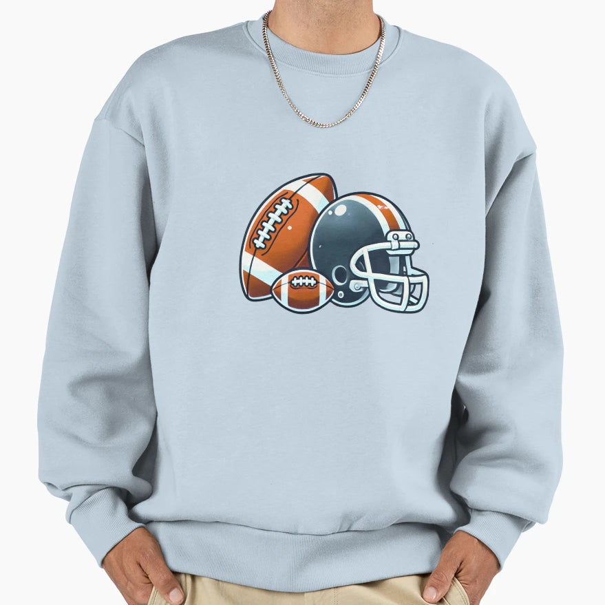 Copy Football Ball And Helmet Sweatshirt - Custom Art Print for Adults - T-Shirt, Sweatshirt, Hoodie