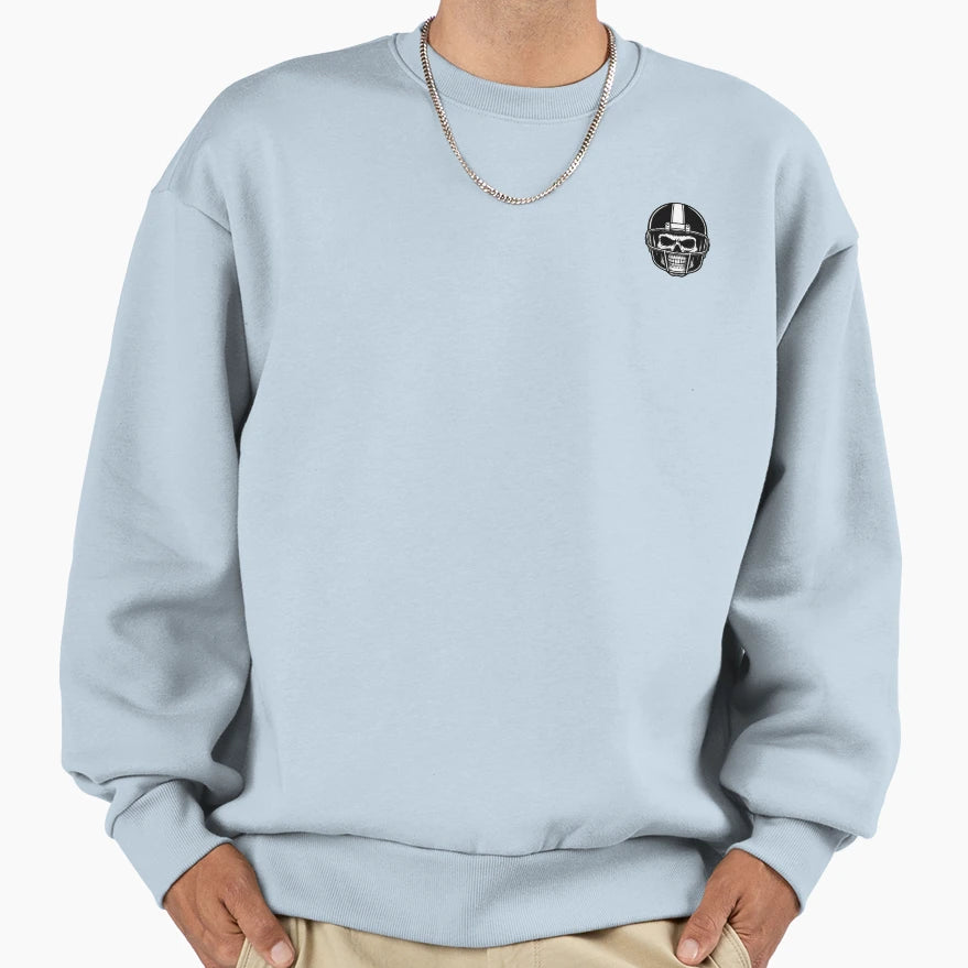 Skull Wearing Football Helmet Sweatshirt - Streetwear Style for Adults - T-Shirt, Sweatshirt, Hoodie