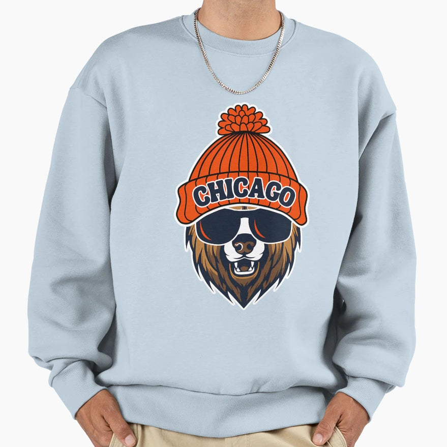 Chicago Bear Beanie Sweatshirt - Novelty Apparel Men Women - T-Shirt, Sweatshirt, Hoodie