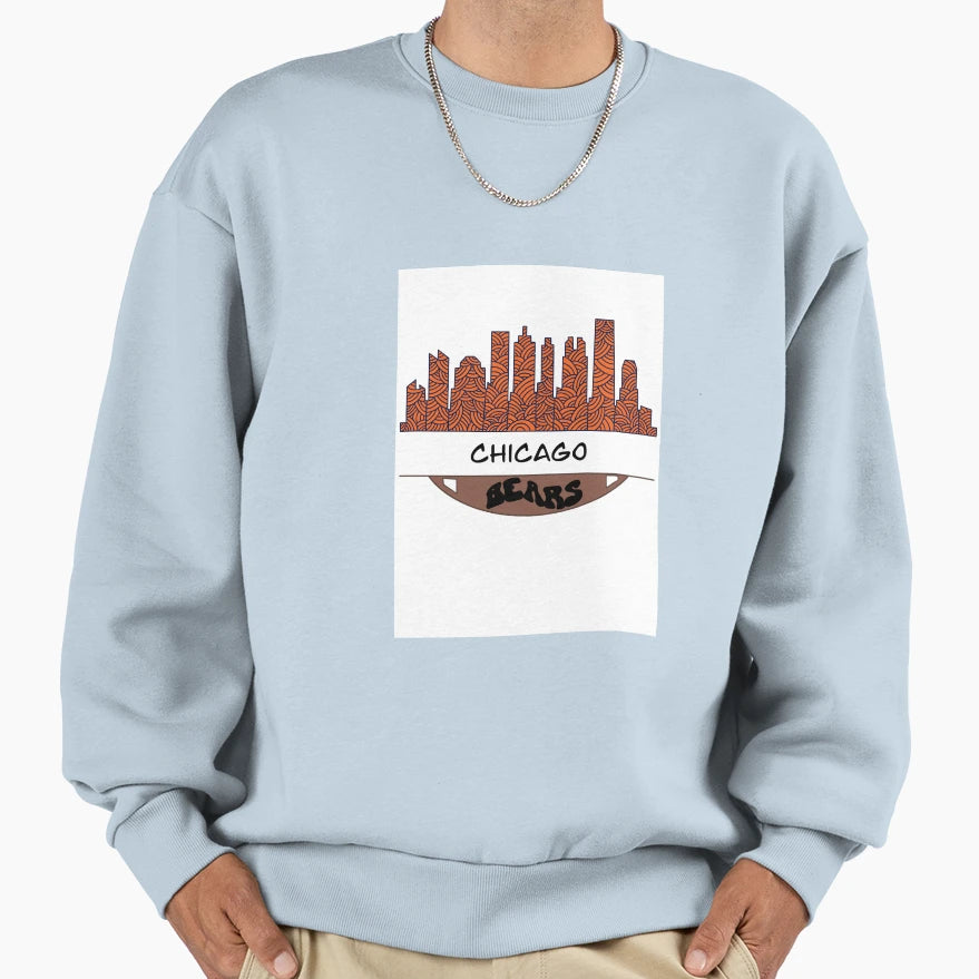 Chicago Bears Cityscape Sweatshirt - Minimalist Print Unisex - T-Shirt, Sweatshirt, Hoodie