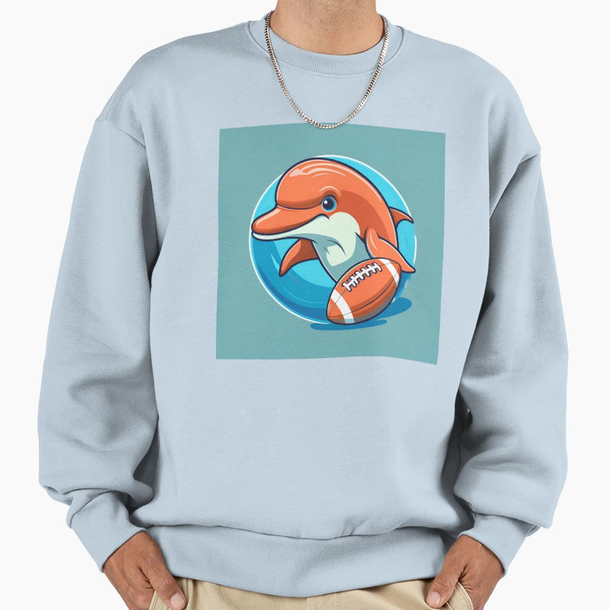 Dolphin Sweatshirt - Fun Novelty Design for Adults - T-Shirt, Sweatshirt, Hoodie