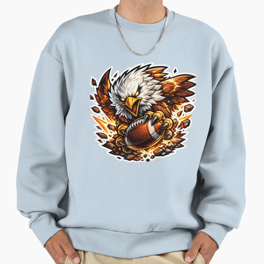 American Football Eagle Mascot Sweatshirt - Novelty Apparel for Adults - T-Shirt, Sweatshirt, Hoodie