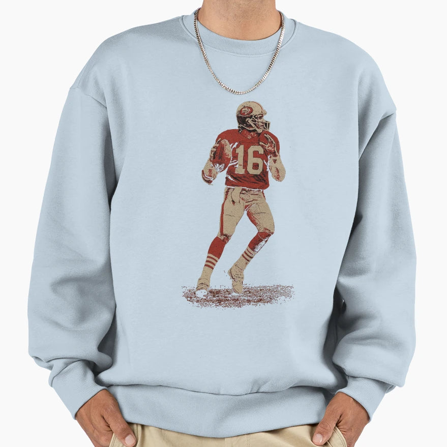 Joe Montana 16 Grit Art Sweatshirt - Aesthetic Graphic Men Women - T-Shirt, Sweatshirt, Hoodie