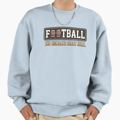 Football Holiday Season Kickoff Sweatshirt - Minimalist Print Men Women - T-Shirt, Sweatshirt, Hoodie
