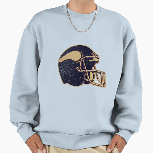80S Vikings Helmet Sweatshirt - Minimalist Print Men Women - T-Shirt, Sweatshirt, Hoodie