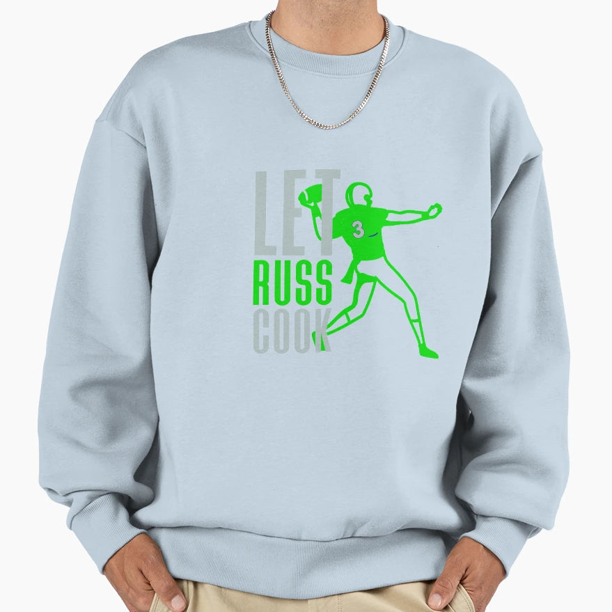 Let Russ Cook Seattle Football Sweatshirt - Custom Art Print for Adults - T-Shirt, Sweatshirt, Hoodie