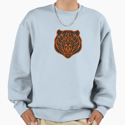 Orange And Black Tiger Face Sweatshirt - Minimalist Print for Adults - T-Shirt, Sweatshirt, Hoodie